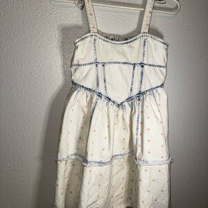 Charming Kids Dress with Blue and Orange Accents